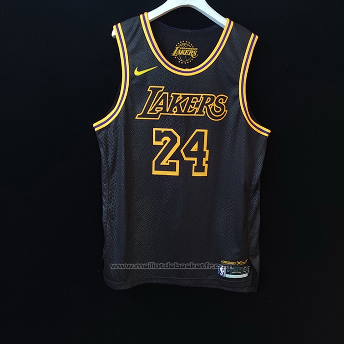 Maillot Los Angeles Lakers Kobe Bryant #24 Black Mamba Authentique Noir